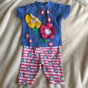 Confetti Knits baby 0-3months vintage 90s short set